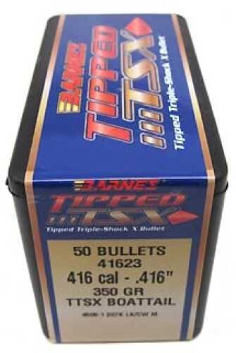 Barnes Bullets Tipped Triple-Shock X 416 Caliber .416" 350 Grains Boat Tail (Per 50) 41623