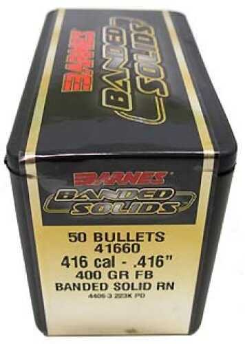 Click to see larger image. Barnes Bullets Banded Solid 416 Caliber .416" 400 Grains Round Nose (per 50) 41660