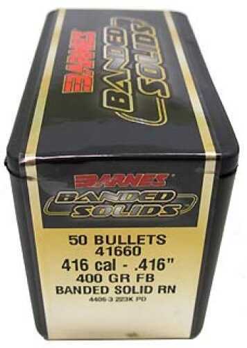 Barnes Bullets Banded Solid 416 Caliber .416" 400 Grains Round Nose (per 50) 41660