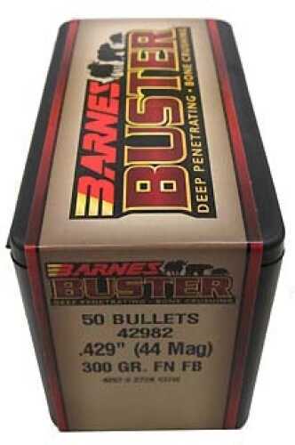 Click to see larger image. Barnes Bullets Buster Flat Nose Base 44 Mag .429" 300 Grains (Per 50) 42982
