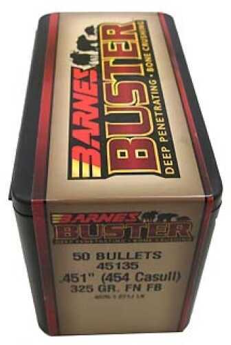 Barnes Bullets Buster Flat Nose Base <span style="font-weight:bolder; ">454</span> <span style="font-weight:bolder; ">Casull</span> .451" 325 Grains (Per 50) 45135