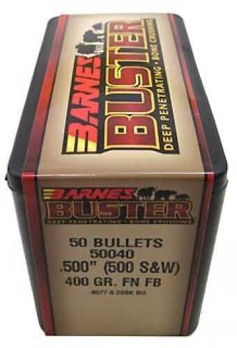 Barnes Bullets Buster Flat Nose Base 500 S&W .500" 400 Grains (Per 50) 50040