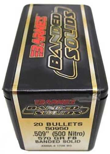 Barnes Bullets Banded Solid 500 Nitro .509" 570 Grains Flat Base (Per 20) 50950
