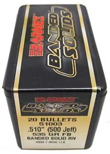 Barnes Bullets Banded Solid 500 Jeff .510" 535 Grains Round Nose (Per 20) 51003