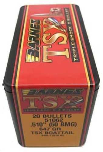 Barnes Bullets Triple Shock X 50 BMG .510" 647 Grains Boat Tail (Per 20) 51062