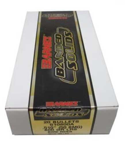 Barnes Bullets Banded Solid 50 BMG .510" 800 Grains LRS Bore Rider Boat Tail (Per 20) 510800A