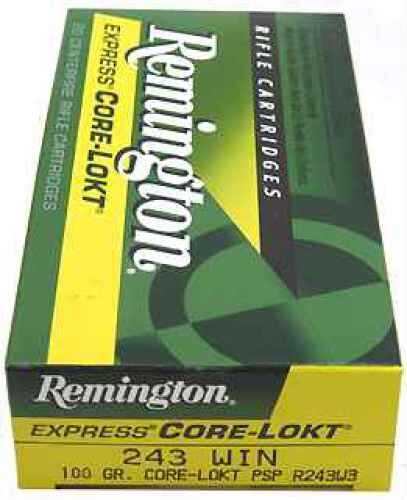 <span style="font-weight:bolder; ">243</span> <span style="font-weight:bolder; ">Winchester</span> 20 Rounds Ammunition Remington 100 Grain Soft Point