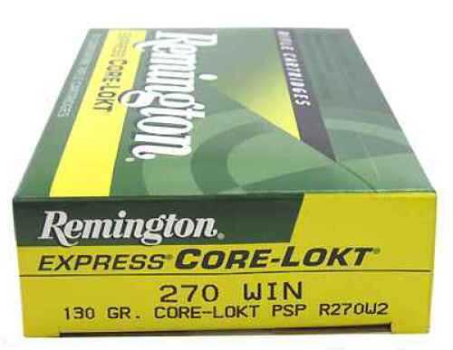 270 Winchester 20 Rounds Ammunition Remington 130 Grain Soft Point