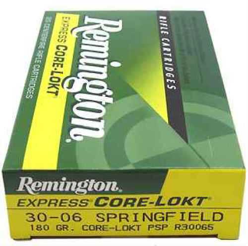 30-06 <span style="font-weight:bolder; ">Springfield</span> 20 Rounds Ammunition Remington 180 Grain Soft Point