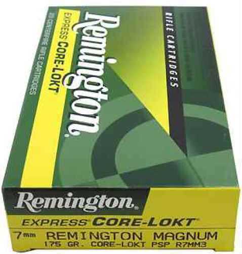 <span style="font-weight:bolder; ">7mm</span> <span style="font-weight:bolder; ">Remington</span> <span style="font-weight:bolder; ">Magnum</span> 20 Rounds Ammunition 175 Grain Soft Point