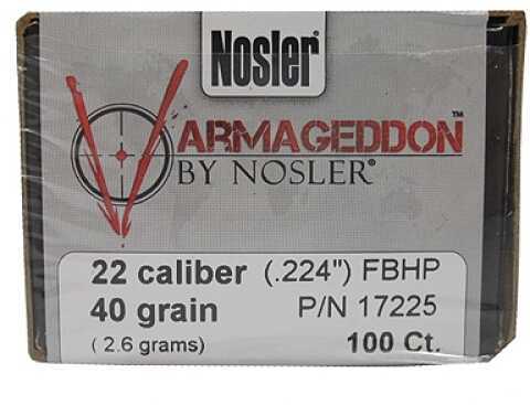 Nosler Varmageddon Bullets 22 Caliber 40 Grains FBHP/100 17225