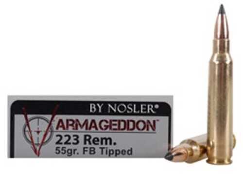 223 Remington 20 Rounds Ammunition Nosler 55 Grain Flat Base <span style="font-weight:bolder; ">Tipped</span>