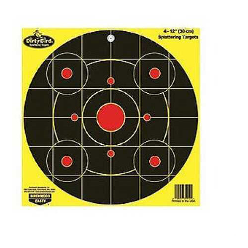 Birchwood Casey Dirty Bird Chartreuse Bull's Eye Target 12", Per 4 35912