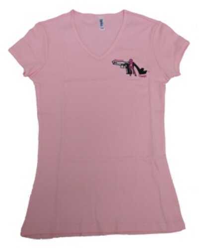 Pistols and Pumps Short Sleeve Bella T-Shirt Pink, Small PP100-PK-S