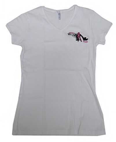 Pistols and Pumps Short Sleeve Bella T-Shirt White, Small PP100-WH-S