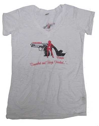 Pistols and Pumps Burnout T-Shirt White, Small PP103-WH-S