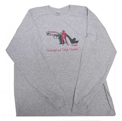 Pistols and Pumps Long Sleeve 50/50 T-Shirt Ash Grey, Small PP102-AG-S