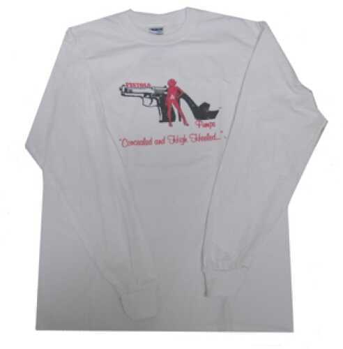 Pistols and Pumps Long Sleeve 50/50 T-Shirt White, Small PP102-WH-S