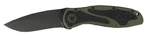 Kershaw Blur Folding Knife/Assisted 14C28N/OD Plain Modified Drop Point Thumb Stud/Flipper/Pocket Clip 3.375" D Green Al