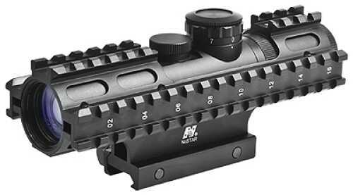 NcStar Tactical 3-Rail Sighting System 2-7x32/Blue Illuminated Mil-Dot/Green/Weaver Mount SEC3RSM2732G