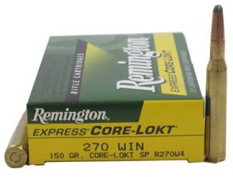 270 Winchester 20 Rounds Ammunition Remington 150 Grain Soft Point