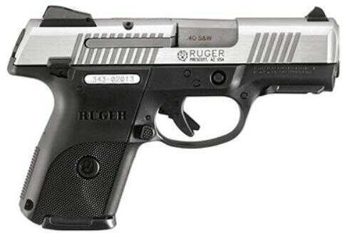 Ruger SR40C 40 S&W 3.5" Barrel Brushed Stainless Steel Slide Black High Performance Glass-Filled Nylon Grip 15 Round Semi Automatic Pistol 3476