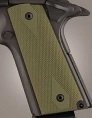Hogue 1911 Government/Commander 3/16" Thin Grips Aluminum Checkered Matte Green Anodized 01471