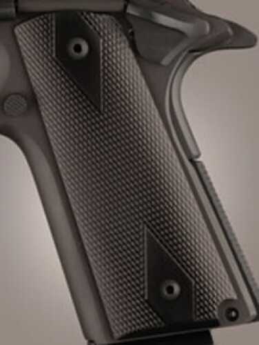 Hogue 1911 Government/Commander 3/16" Thin Grips Aluminum Checkered Brushed Gloss Black Anodized 01476