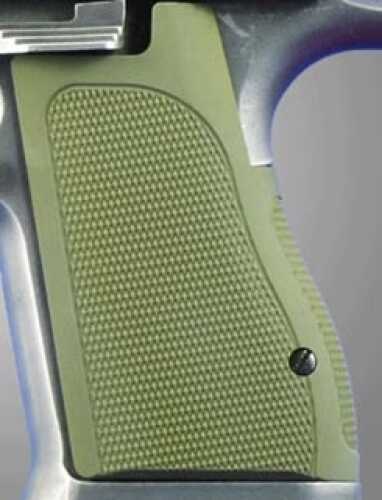 Hogue Desert Eagle Grips Checkered Aluminum Matte Green Anodized 03171
