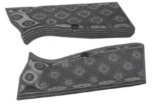 Hogue Browning Hi Power Grips Checkered G-10 G-Mascus Black/Grey 09177-BLKGRY