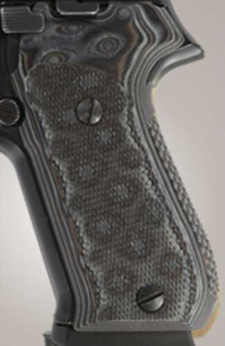 Hogue Sig P220 American Grips Checkered G-10 G-Mascus Black/Grey 20177-BLKGRY