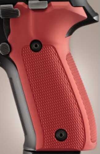 Hogue Sig P226 Grips Checkered Aluminum Matte Red Anodized 26172