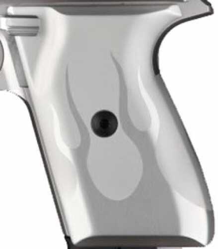 Hogue Colt & 1911 Officer's Grips Flame, Aluminum Clear Anodized 43134