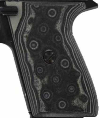 Hogue Colt & 1911 Officer's Grips G-10 G-Mascus Black/Grey 43167-BLKGRY
