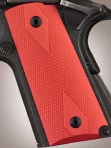 Hogue Colt & 1911 Officer's Grips Checkered Aluminum Matte Red Anodized 43172