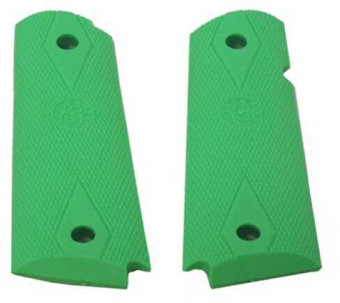 Hogue Colt Government Rubber Grip Panels, Checkered with Diamonds Zombie Green 45015