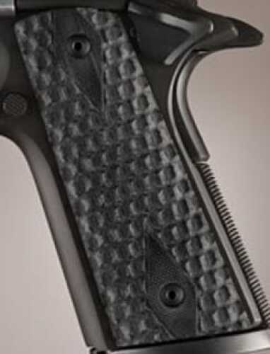 Hogue Colt & 1911 Government S&A Mag Well Grips Chain Link, G-10 Solid Black 45109
