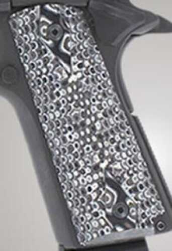 Hogue Colt & 1911 Government Grips Piranha G-10 G-Mascus Black/Grey 45137-BLKGRY