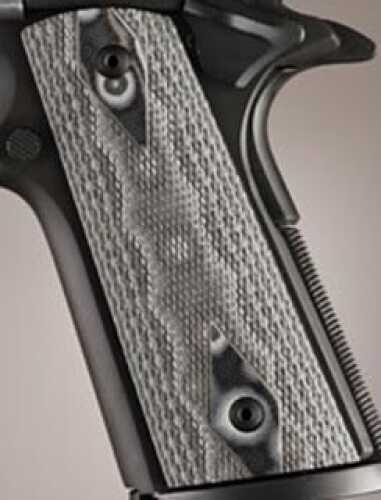 Hogue Colt & 1911 Government S&A Mag Well Grips Checkered G-10 G-Mascus Black/Grey 45157-BLKGRY