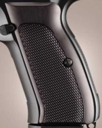 Hogue CZ-75/CZ-85 Grips Checkered Aluminum Brushed Gloss Black Anodized 75176