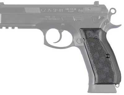 Hogue CZ-75/CZ-85 Grips Checkered G-10 G-Mascus Black/Grey 75177-BLKGRY