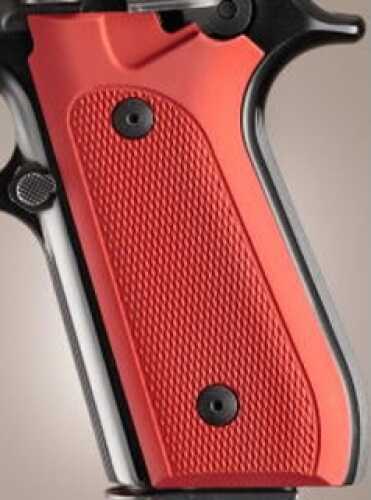Hogue Taurus PT99+ Grips w/Decocker Checkered Aluminum Matte Red Anodized 99172