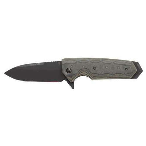 Hogue Grips EX-02 Folding Knife 154CM Stainless Steel / Black Plain Folder Spear Point Blade Flipper 3.75" G10 Frame / G