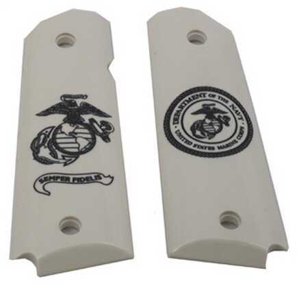 Hogue Scrimshaw Grips Polymer, Ambidextrous, Marines Eagle Globe and Anchor Md: 45031