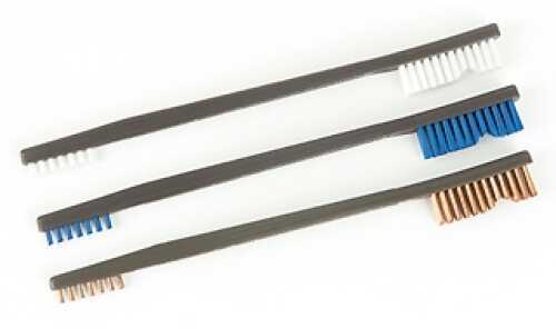 Otis Technology All Purpose Brush 3 Each- Nylon Stainless Steel Bronze 9 Brushes Total 316-BP