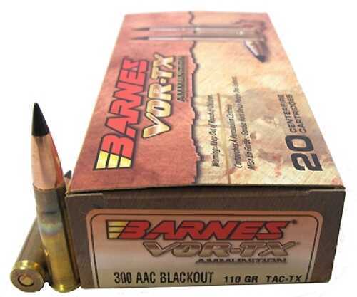 300 AAC Blackout 20 Rounds Ammunition <span style="font-weight:bolder; ">Barnes</span> 110 Grain Tipped <span style="font-weight:bolder; ">TSX</span>