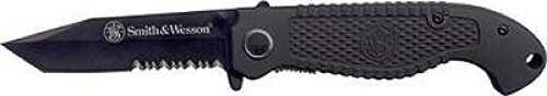 BTI Tools Special Tactical Folder Black, Partially Serrated, Clip Point Tanto, Liner Locked, Boxed M