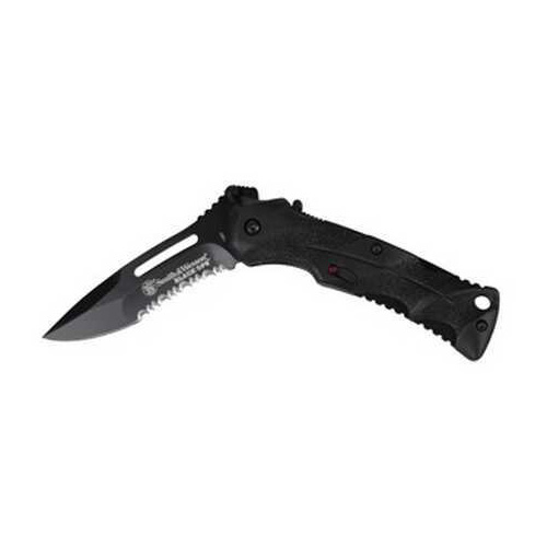 Schrade Black Ops Knife 2 Coated 40% Serrated Drop Point Blade SWBLOP2BS