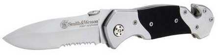 Smith & Wesson 1st Response Liner Lock Folding Knife Partially Serrated Drop Point Blade Steel Hand