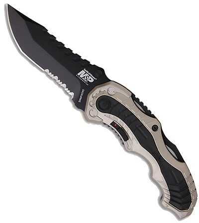 BTI Tools M&P M.A.G.I.C. Assist Liner Lock Folding Knife Clip Point Tanto Blade Champgne/Black